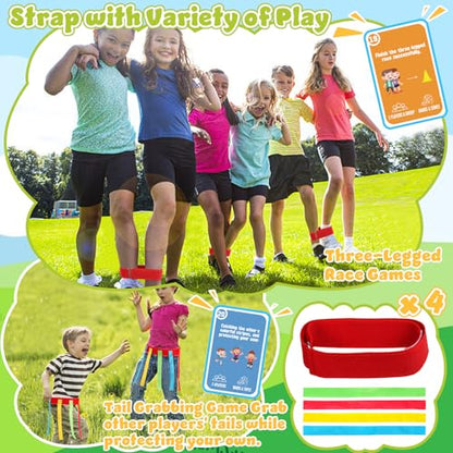 KUBUSFLY Potato Sack Race Bags, 116 Pcs Outdoor Carnival Games for Kids, Lawn Field Day Games Set with Bean Bags, Ring Toss, Cones, Bingo Cards, Carnival Yard for Family Adults Kids Birthday Party