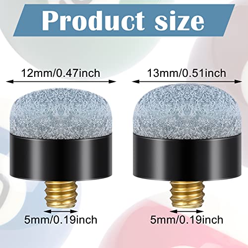 Deekin 30 Pieces Billiard Pool Cues Sticks Screw on Tip 12/13 mm Nylon Ferrules Replacement Billiard Screw in Cue Tips Pool Sticks Accessories - color: Gray