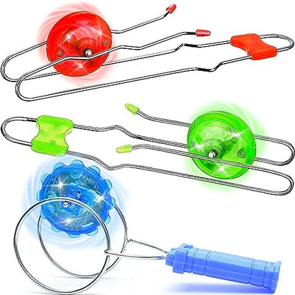 Stocking Stuffers for Kids Toys Boys 3pcs Light Up Gyro Wheel Toy Birthday Gifts for Men, Magic Rail Twirler Magnetic Yoyo Spinner Sensory Fidget Toys for Kids Ages 3-5-7 4-8-12 Year Old Boys & Adults - style: Combo
