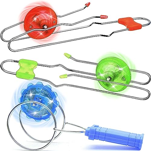 Stocking Stuffers for Kids Toys Boys 3pcs Light Up Gyro Wheel Toy Birthday Gifts for Men, Magic Rail Twirler Magnetic Yoyo Spinner Sensory Fidget Toys for Kids Ages 3-5-7 4-8-12 Year Old Boys & Adults - style: Combo