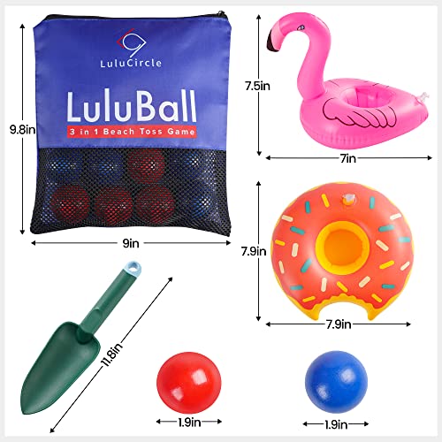 LuluCircle LuluBall Outdoor Beach Toss Game Set 10 Balls, Beach Games, The Beach Must-Have Game for Family Adult Friends (American Blue)