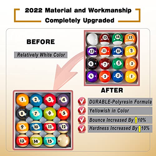 Billmart Premium Billiard Balls Pool Table Accessories 2-1/4" Regulation Size 16 Pool Balls Billiard Set | Premium - color: Premium Bright