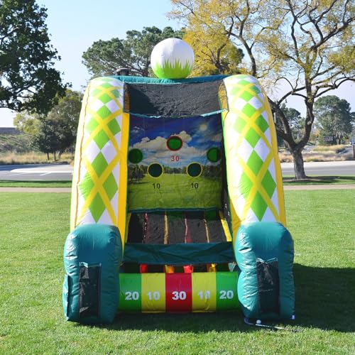 JumpOrange Golf Target Game Inflatable (with Blower), Kids and Adults, Commercial Grade, Rental Game, Target Holes, Toss Throwing Game, Outdoor Indoor, 15oz PVC Vinyl, <90 LBS - style: Golf