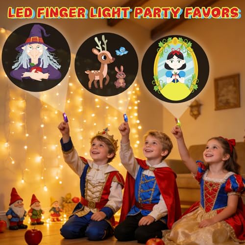 36 Pack White of Snow Princess Birthday Party Favors, LED Finger Lights Ice PrincessToys Bulk for Kids, Glow Party Supplies, Goodie Bags Classroom Prizes - style: White princess