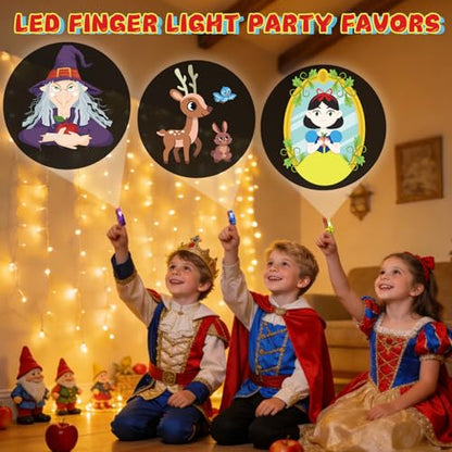 36 Pack White of Snow Princess Birthday Party Favors, LED Finger Lights Ice PrincessToys Bulk for Kids, Glow Party Supplies, Goodie Bags Classroom Prizes - style: White princess