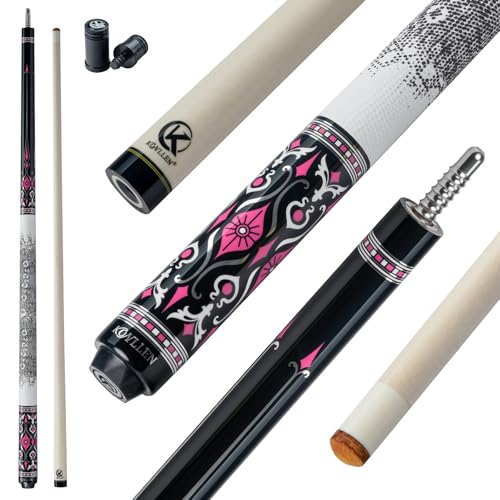 KONLLEN Maple Pool Cue Stick for Adults - Features Low Deflection Shaft, Titanium Alloy 3/8x8 Joint, and 12mm Tip - color: K-02Wmaple