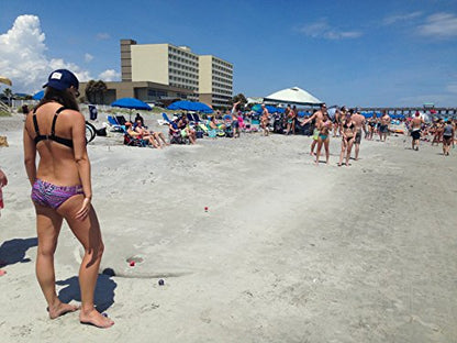 TidalBall Set | America's Beach Game | Portable Beach Cornhole Alternative | Sand Toss Game, Balls Float, 2 Koozies Included | Outdoor Beach Games for Adults, Teens & Family