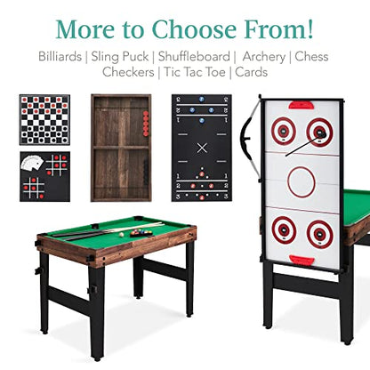 Best Choice Products Combo Game Table Set for Home, Game Room, Friends & Family w/Ping Pong, Foosball, Basketball, Air Hockey, Archery, Chess, Checkers, Shuffleboard, Bowling - color: Walnut