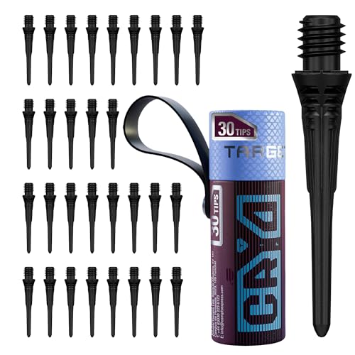 Target Darts Cryo Soft Tip Point Multipack Set of 30 Tips, White/Black | Pack of Tips, Professional Dart Accessories, Plastic Spare Replacement Points, 2BA Thread - color: Black