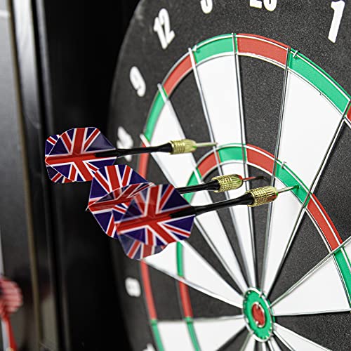 DMI Americana Dartboard Cabinet Set with 18-Inch Paper Dartboard, Reversible Baseball Game, Built-in Cricket Scoring, Darts, Chalk & Mounting Hardware – Classic Black Finish