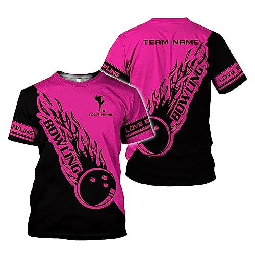 Rivelus Personalized Name Bowling Shirts for Men and Women 3D, Bowling Shirts for Team Bowling, Bowling Shirts Gift - color: Blm23