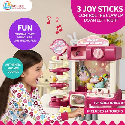 Claw Machine for Kids, Mini Vending Machine Toys for Girls, Arcade Game Toy for Ages 8-13, Electronic Claw Game Machine for Party with Lights Sound, Birthday Gifts for Ages 4+ - style: 2-in-1 Large Candy Dream