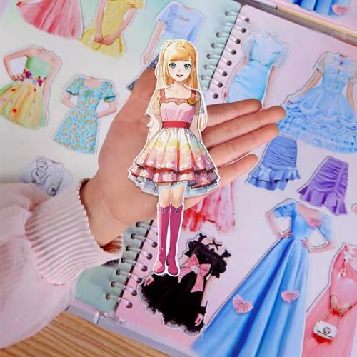 Magnetic Dress Up Paper Doll,Magnet Princess Dress Up Dolls for Girls Ages 4-7 Kids,Travel Activities Road Trip Car Ride Interactive Learning Created Imagine Set Birthday Gift (G Set) - color: G Set