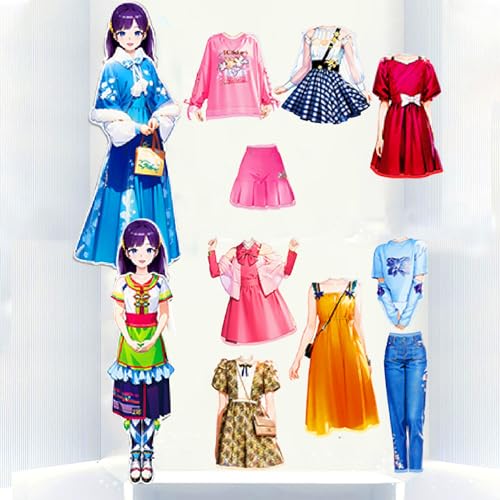 Magnetic Dress Up Paper Doll,Magnet Princess Dress Up Dolls for Girls Ages 4-7 Kids,Travel Activities Road Trip Car Ride Interactive Learning Created Imagine Set Birthday Gift (F Set) - color: F Set