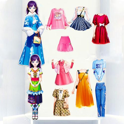 Magnetic Dress Up Paper Doll,Magnet Princess Dress Up Dolls for Girls Ages 4-7 Kids,Travel Activities Road Trip Car Ride Interactive Learning Created Imagine Set Birthday Gift (F Set) - color: F Set