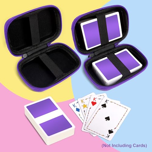 Travel Card Game Case Compatible with Card Games Set, Card Case Compatible with UNO Game Card Holder, (Not Including Cards) (Purple)
