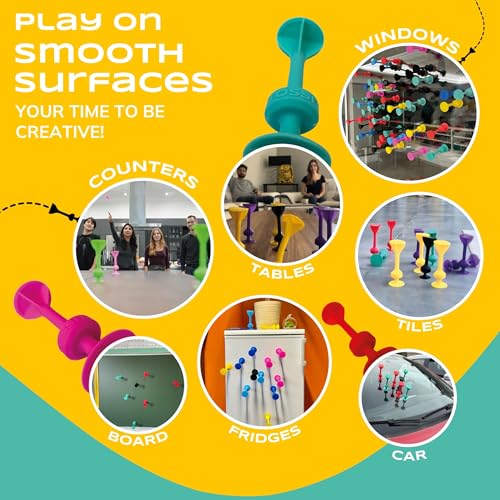 TOSSIT Game Suction Cup Darts, Toss Game Perfect Family and Party, Silicone Throwing Game for Backyard, Indoor and Outdoor Fun - color: Red Cyan Blue Yellow
