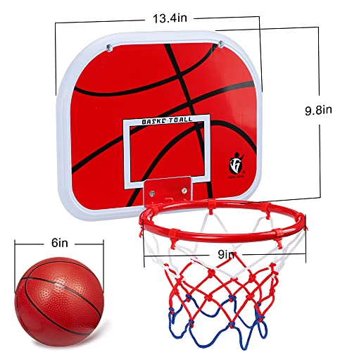 Indoor Basketball Hoop Set for Kids Adults, Mini Over The Door Hoop Set with 4 Balls for Dormitory Home Office, Upgarde Wall Mount Basketball Goal Sport Game for Boys Teen - style: SET1