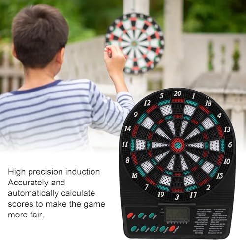 Electronic Dartboard Soft Tip Electronic Dart Board Set Includes Dart Pole Dart Flights Shaft and 12pcs Dart Tips Automatic Scoring with Multiple Game Modes for Entertainment