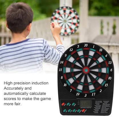 Electronic Dartboard Soft Tip Electronic Dart Board Set Includes Dart Pole Dart Flights Shaft and 12pcs Dart Tips Automatic Scoring with Multiple Game Modes for Entertainment