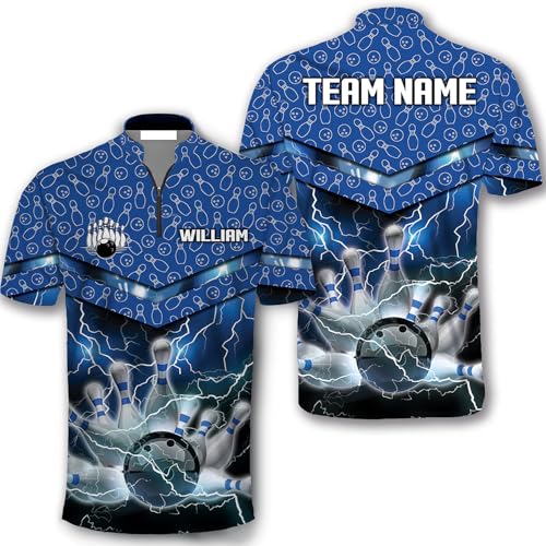 GABITA Personalized Bowling Jerseys for Men, Custom Bowling Shirts, Funny Bowling Shirts Gift for Bowler Team Player - color: A3