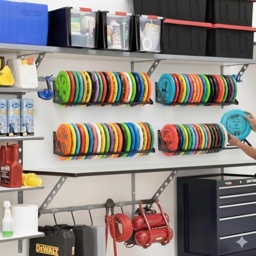 2 Pcs Disc Golf Rack Wall Mount, Disc Golf Storage, Disc Golf Wall Hanger, Disc Golf Shelf for Wall, Disc Rack Storage, Wall-Mounted Disc Golf Organizer for Home, Garage