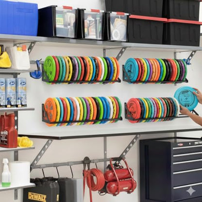 2 Pcs Disc Golf Rack Wall Mount, Disc Golf Storage, Disc Golf Wall Hanger, Disc Golf Shelf for Wall, Disc Rack Storage, Wall-Mounted Disc Golf Organizer for Home, Garage