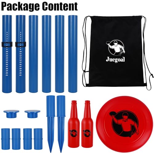 Juegoal Outdoor Flying Disc Game Set, Yard Games Set, Outside Fun Disc Toss Game for Beach Lawn Backyard Park Camping - style: Upgraded