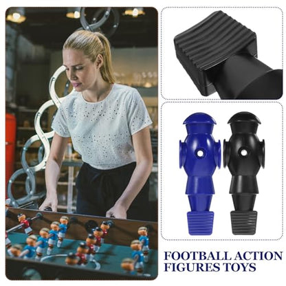 6pcs Foosball Players Replacement Dolls Table Football Accessories for Standard Rods Resin Desktop Football Men Black Blue