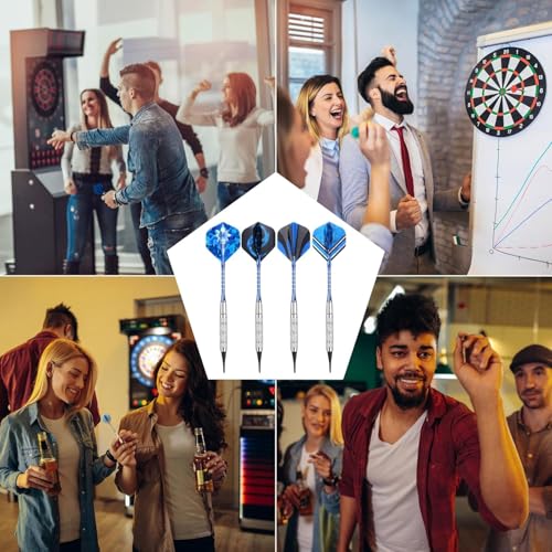 GWHOLE Soft Tip Darts Set, 12pcs Aluminum Metal Body Professional Darts Plastic Tip with 16 Dart Flights and 200 Plastic Tips for Adult Electronic Board Bar Supply