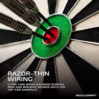 Accudart Envy Bristle Dartboard - 360° Pro-Glide Number Ring - ROTA-X Precision Alignment System - LEVELTECH Stabilizers for Perfect Alignment - Premium Kenyan Sisal