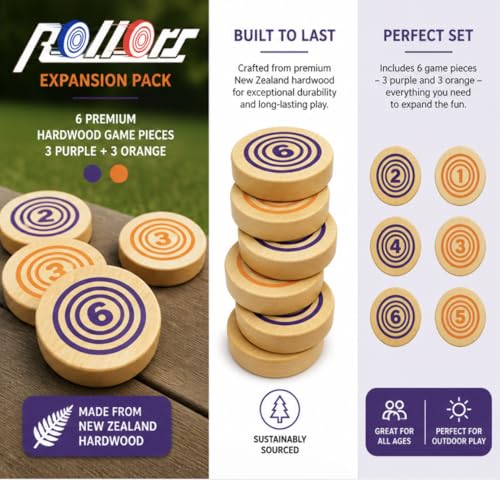 Rollors Backyard Game Expansion Pack (Orange and Purple Discs Only)