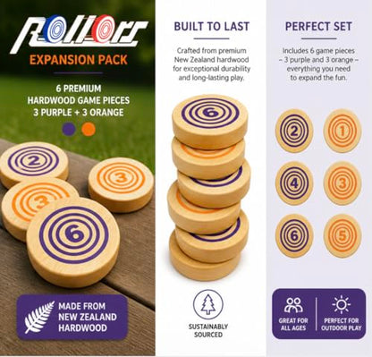 Rollors Backyard Game Expansion Pack (Orange and Purple Discs Only)