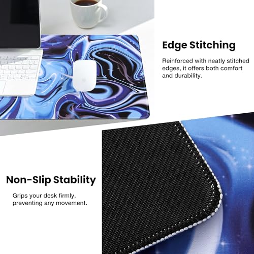 ALOANES Waterproof Mouse Pad with Durable Stitched Edge, Gaming Keyboard, Non-Slip Rubber Base, Extended Desk pad for Gamer, Office& Home, Fluid Mousepad Large(27.6" x11.8"x0.12") - color: 03- Fluid, size: Large(27.6" x 11.8")