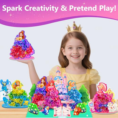 Poke in Magical Princesses, Christmas Birthday Gifts for 3 4 5 6 7 8 9 Year Old Girls, No Mess Girls Toys Age 6-8, DIY Arts and Crafts for Kids 4-6, Creative Activity Travel Toy - style: Poke in Magical