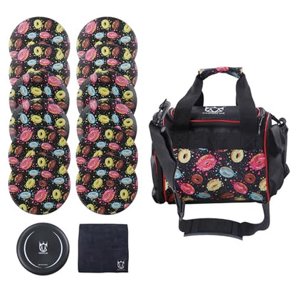 CROWN ME Disc Golf Set, Donut Starter Disc Golf Disc Set with Nice Donut Printing Bag - size: 12 Pack