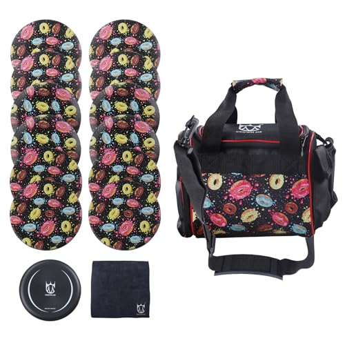 CROWN ME Disc Golf Set, Donut Starter Disc Golf Disc Set with Nice Donut Printing Bag - size: 12 Pack