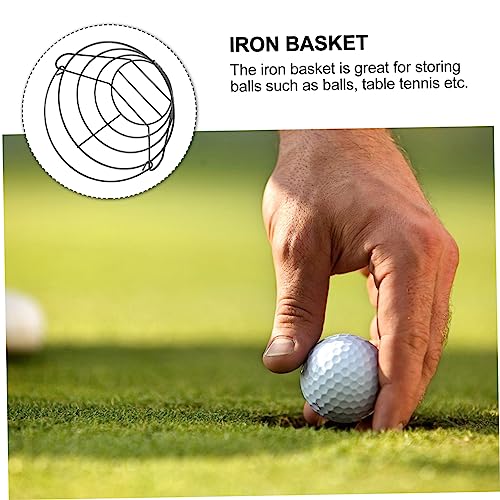 Golf Practice Carrying Holder Metal Balls Baskets Steel Wire Black Storage Basket Portable Durable