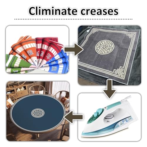 Round Mahjong Mat Thickened and Non-Slip Mahjong Table Cover with Rubber Backing Home Play Mat for Mahjong, Poker, Card, Board, Tile Games(100cm/39.37in) - size: 100cm/39.37in