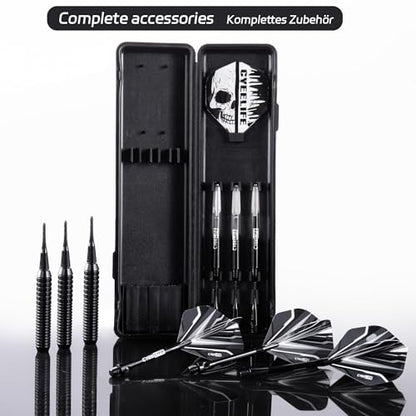 CyeeLife Soft tip Darts Set with Brass Barrel,Professional Darts Plastic Tip,Aluminum/PC Shafts + 6 Flights + 30 Soft Tip + 20 O Ring + 2 Flight Protectors + 1 Dart Case for Electronic Dartboard