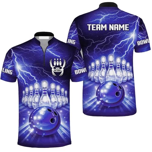 GABITA Personalized Bowling Jerseys for Men, Custom Bowling Polo Shirt, Bowling Shirts Gift for Bowler Team Player - color: A56