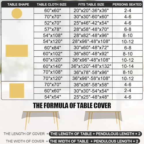 Smiry Square Table Cloth, Waterproof Heavy Duty Vinyl Tablecloths, Wipeable Washable Table Cover for Kitchen and Dining Room (Beige, 60" X 60") - color: Beige, size: 60" x 60" (Square)