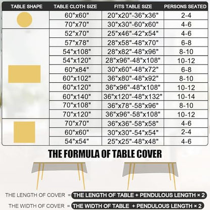 Smiry Rectangle Table Cloth, Waterproof Heavy Duty Vinyl Tablecloths, Wipeable Washable Table Cover for Kitchen and Dining Room (Beige, 52" X 70") - color: Beige, size: 52 in x 70 in