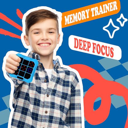 Electronic Tic Tac Toe Game for Kids: 6-in-1 Sensory Toy Age 6-12 Boys Girl | Travel Tic Tac Toe Toys Mute & Rechargeable - Handheld Board Game for Kids Ages 4+ Adults Family - Christmas Birthday Gift