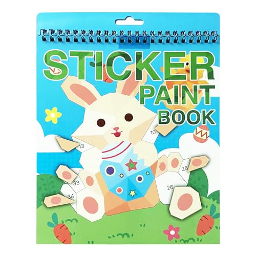 AEAHALY Easter Sticker Book Crafts for Kids Ages 4-8 Reusable Sticker Paint Books Basket Stuffer Gift Party Favors Include Bunny Egg Carrot Chick Gnome and More Designs Create Festival Atmosphere - style: Easter Stickers