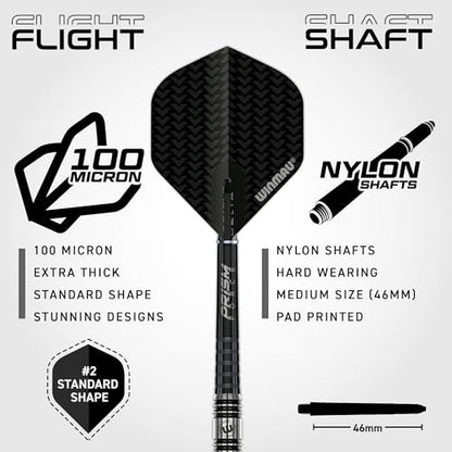 Winmau Blackout Softip Tungsten Darts Set with Flights and Shafts (Stems) - size: 18G - Soft Tip, style: Soft Tips