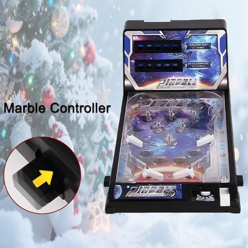 Birthdays Arcade Electronic Pinball Machine, Mini Pinball Game Toy, Retro Tabletop Pinball Machine Kit for Home Party Gift, Action and Reflex Game with Lights