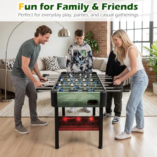 Goplus 54 Inch Full Size Foosball Table, Soccer Game Table with 2 Balls, 22 Players, Ergonomic Handles, Adjustable Leg Levelers, Competition Size Arcade Foosball Table for Home Game Room Adults