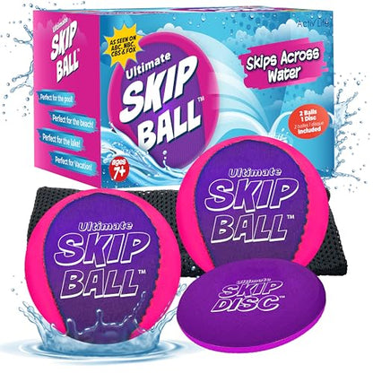 Activ Life The Ultimate Water Skip Balls, Water Bouncing Ball for Swimming Pool, Beach Toys for Friends, Family, Kids and Adults - style: Pink/Purple