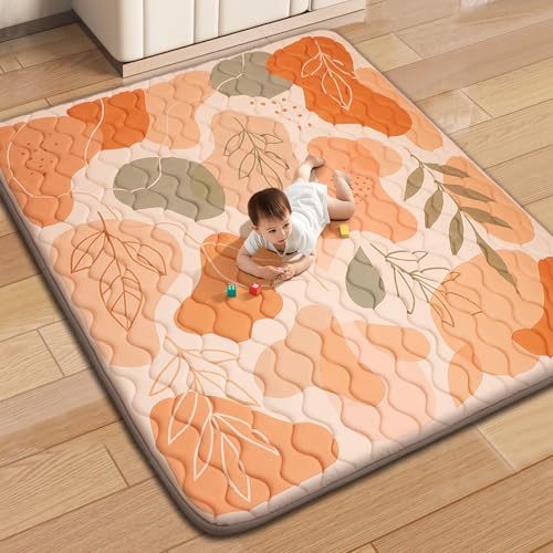 RONGFA Baby Play Mat for Floor, 71'' x 59'' Thicken Foam Soft Padded Mat for Baby, Playpen Mat for Toddlers Infant Kids, Machine Washable, Non-Slip Bottom Safe for Crawling (Stone） - color: Stone, size: 71"×59"